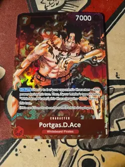 Portgas D Ace SR OP02-013 Parallel Red SP Manga PARAMOUNT WAR One Piece Card ENG - Image 2