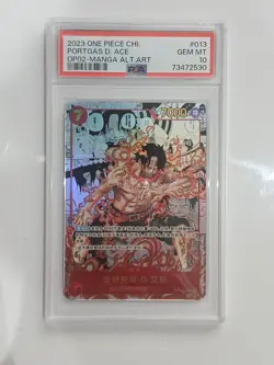 2023 One Piece OP02 Chinese #013 Portgas D. Ace Manga Alternate Art PSA 10 - Image 1