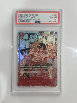 2023 One Piece OP02 Chinese #013 Portgas D. Ace Manga Alternate Art PSA 10 - Image 2