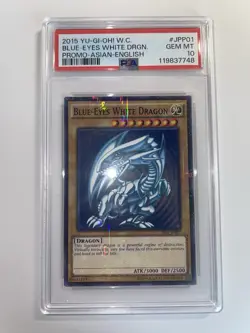 YuGiOh Blue-Eyes White Dragon 2015-JPP01 Millennium Rare PSA 10 Gem Mint - Image 1