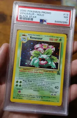 Venusaur Black Star Promo 13 PSA 7 Holo Black Star 2000 Pokemon Card Graded - Image 3