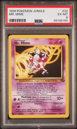 1999 POKEMON JUNGLE #22 MR. MIME PSA 6 - Image 1