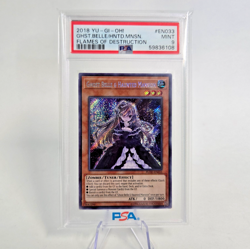 Yugioh Ghost Belle & Haunted Mansion (FLOD-EN033) SECRET RARE (GRADED PSA 9) - Image 1
