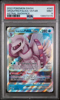 2022 POKEMON SWORD & SHIELD ASTRAL RADIANCE #040 ORIGIN FORME PALKIA VSTAR PSA 9 - Image 1
