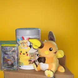 Pokemon TCG Nuzzles Cheeks Blind Tin Confirmed Raichu Plush - Image 4