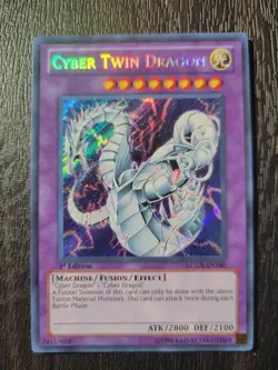Yugioh Cyber Twin Dragon LCGX-EN180 Secret Rare 1st Edition NM - Image 1