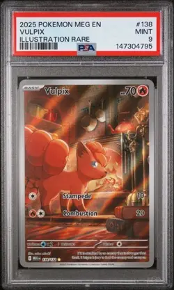 Pokemon Vulpix 138 PSA 9 132 Illustration Rare Mega Evolution - Image 1