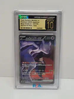 Pokemon Team Rockets Mewtwo Ex SAR Mega Dream CGC Pristine 10 (Japanese) 237/193 - Image 1