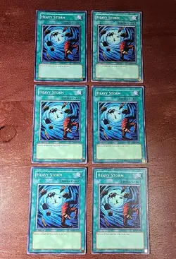 Yugioh Lot of (6) Heavy Storm Cards. SD6-EN023, SD09-EN025, SD1-EN016, YSD-EN027 - Image 1