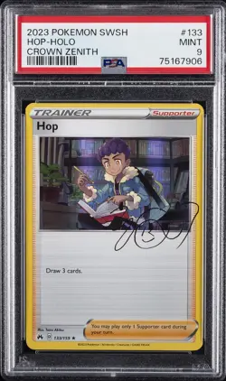 2023 POKEMON SWORD & SHIELD CROWN ZENITH #133 HOP-HOLO PSA 9 - Image 1