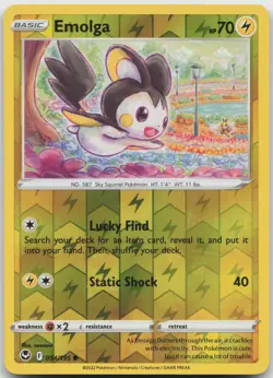Emolga 054/195 Common Silver Tempest Pokemon Reverse Holo Near Mint - Image 1