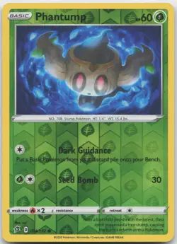 Phantump 014/192 Common Rebel Clash Pokemon Reverse Holo Near Mint - Image 1