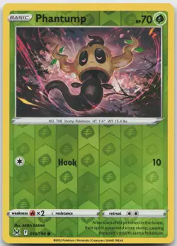 Phantump 016/196 Common Lost Origin Pokemon Reverse Holo Near Mint - Image 1