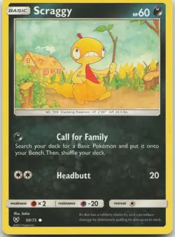 Scraggy 50/73 Common Shining Legends Pokemon Near Mint - Image 1