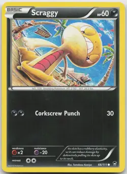 Scraggy 66/111 Common Furious Fists Pokemon Near Mint - Image 1
