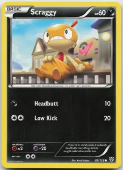 Scraggy 85/135 Common Plasma Storm Pokemon Near Mint - Image 1