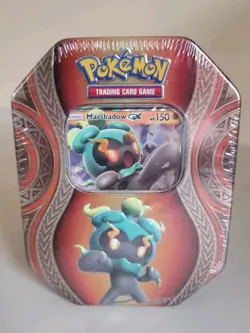 2017 Sealed Pokemon TCG Mysterious Powers Tin Marshadow-GX w/ Online Code Card - Image 1