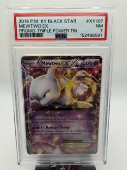 2016 Pokemon XY Black Star Pormo - #XY107 Mewtwo EX Holo - PSA 7 - Image 2