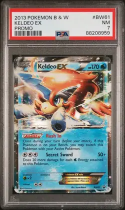2013 Pokemon Black & White Black Star Promo Keldeo EX #BW61 - PSA 7 NM - Image 1