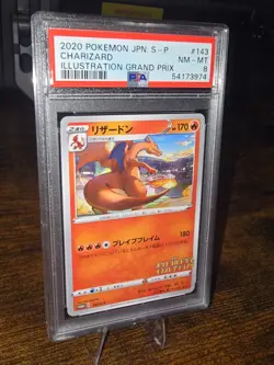 Pokemon NM MINT Illustration Grand Prix Promo 143/S-P Charizard Japanese PSA 8 - Image 1
