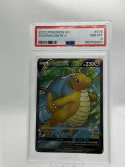 Dragonite V (Full Art) 076/078 Pokemon GO Holo PSA 8 - Image 1