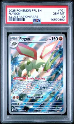 2025 POKEMON PFL EN-PHANTASMAL FLAMES ILLUSTRATION RARE #101 FLYGON PSA 10 - Image 1