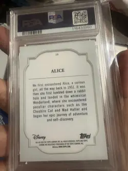 2024 Topps Chrome Disney Sapphire Alice #19 Orange /25 PSA 9 - Image 2