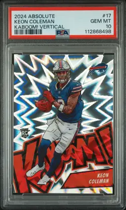2024 PANINI ABSOLUTE KABOOM! VERTICAL #17 KEON COLEMAN PSA 10 - Image 1
