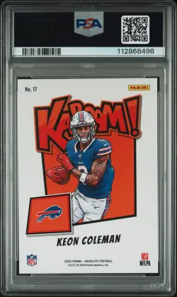 2024 PANINI ABSOLUTE KABOOM! VERTICAL #17 KEON COLEMAN PSA 10 - Image 2