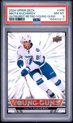 2024-25 Upper Deck - Outburst Retro Young Guns - Nikita Kucherov - PSA 8 - Image 1