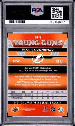 2024-25 Upper Deck - Outburst Retro Young Guns - Nikita Kucherov - PSA 8 - Image 2