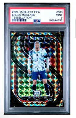 2024-25 Panini Select FIFA Erling Haaland TESSELLATION #11/15 PSA 9 POP 3 - Image 1