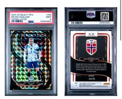 2024-25 Panini Select FIFA Erling Haaland TESSELLATION #11/15 PSA 9 POP 3 - Image 2