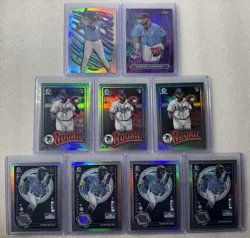 Junior Caminero Rays (9) Card Rookie Lot 2024 Bowman Chrome & 2023 Bowmans Best - Image 1