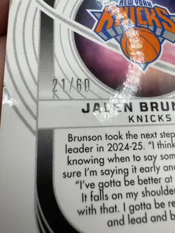 2024-25 Obsidian Jalen Brunson Orbital Bronze Flood /60 New York Knicks - Image 3