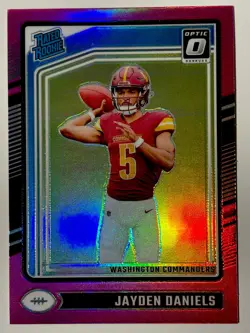 2024 PANINI DONRUSS OPTIC - JAYDEN DANIELS #248 - RATED ROOKIE - PINK PRIZM - Image 1