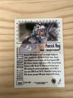 1999-00 O-Pee-Chee #284A Patrick Roy MM/3-time Stanley Cup Winner - AVALANCHE - Image 2