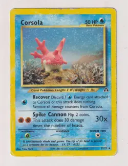 Corsola - Pokemon 2001 - Neo Discovery - 37 / 75 - U - Excellent/Good - Eng. - Image 1