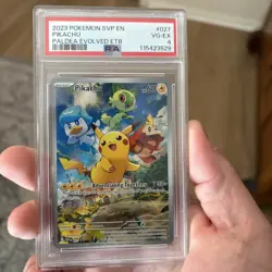 Pokemon TCG Pikachu SVP 027 Paldea Evolved Black Star Promo psa 4 - Image 1