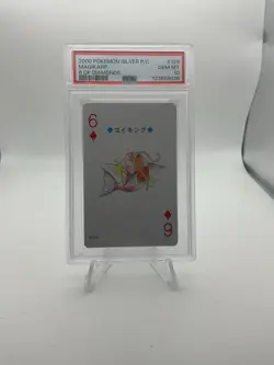 2000 POKEMON SILVER VERSION PLAYING CARDS 6 OF DIAMONDS #129 MAGIKARP PSA 10 - Image 1