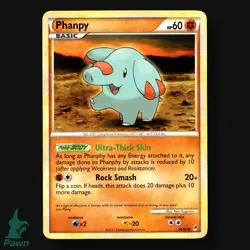 Phanpy Common HGSS Call of Legends 66/95 Ken Sugimori Pokemon Card - Image 3