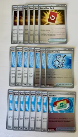 Pokemon TCG - Mega Evol. - Lot of 21 Item Cards - Spec Red Card, Poke Pad - Image 1