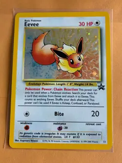 Eevee 11 Holo Promo Black Star Pokemon Card with Swirl Excellent Condition (4) - Image 1