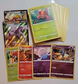 Pokemon LOST ORIGINS - Lot of 56 Basic Base + 6 Chase Cards - RADIANT, V, RH, H - Image 1