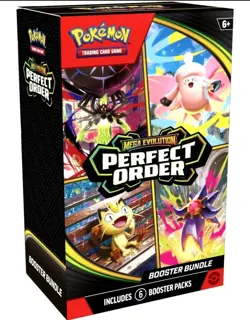 Pokemon Mega Evolution Perfect Order Booster Bundle 6 Packs Trading Card Game - Image 1