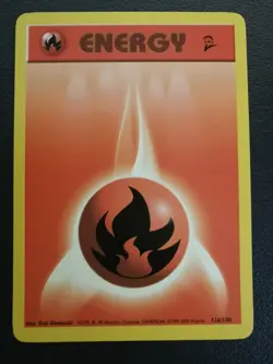 Pokemon Card Energy Fire Energy 126/130 Base Set 2 Common WOTC - Image 1