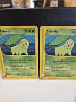 (2)Chikorita 99/165 Common Expedition Base Set Pokemon Card 2002 WOTC E Reader - Image 1