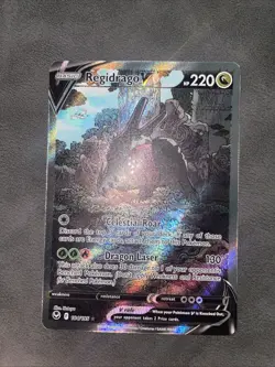 Pokemon TCG Regidrago V 184/195 Rare Silver Tempest Sword & Shield Holo Card - Image 1