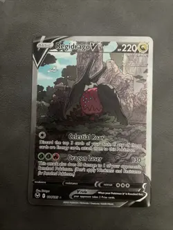Pokemon TCG Regidrago V 184/195 Rare Silver Tempest Sword & Shield Holo Card - Image 2