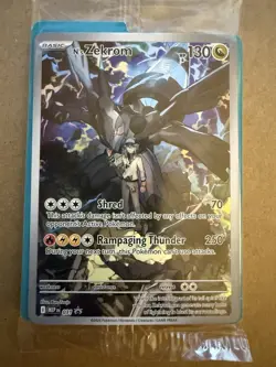 Pokemon Sealed N's Zekrom 031 MEP Promo Full Art Holo Basic Dragon 130HP Card - Image 1